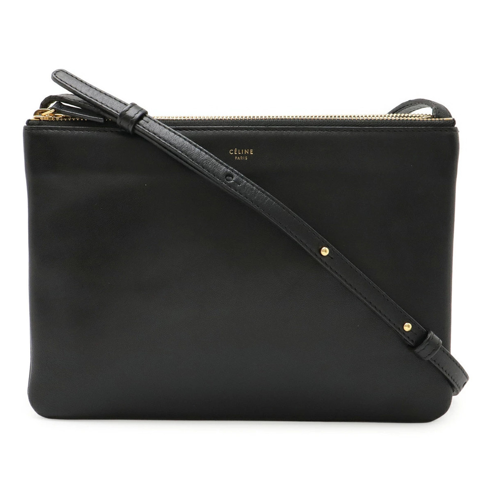 Celine Trio Crossbody Bag Leather Black